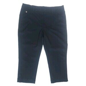 Ladies PGA Tour Black Quick Dri High Waist Golf Capris 22" Inseam Size L - 36" W